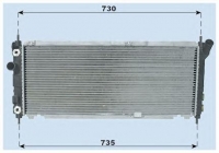Радиатор охлаждения, Корса Б, Тигра 1.2-1.4-1.6 (с кондиционером)