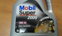 Масло моторное, MOBIL Super 2000, 10W-40, полусинтетическое, 4л.